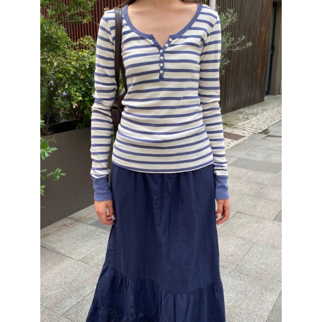 (พร้อมส่ง) BrandyMelville Zelly Striped Top เสื้อแขนยาว ของแท้จากช็อป