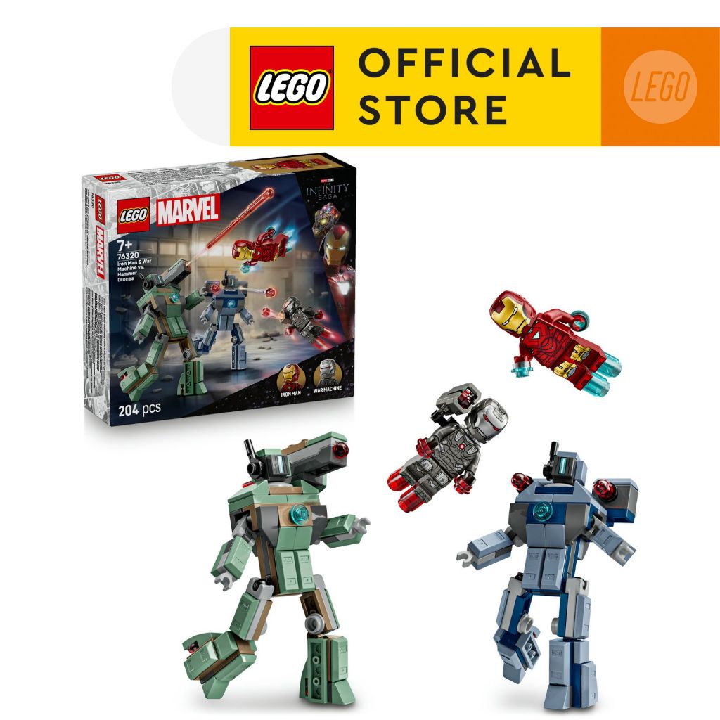 LEGO Super Heroes Marvel 76320 Iron Man & War Machine vs. Hammer Drones (204 Pieces)