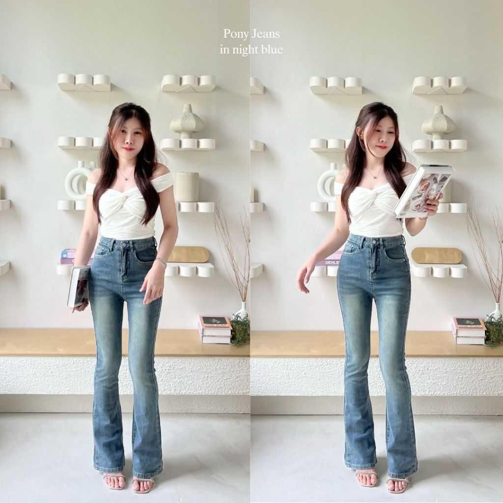 Beberlin กางเกงยีนส์ขาม้า ผ้ายืด ปลายขากำลังสวยพอดี รุ่น Pony jeans / No : 1004 - รูปที่ 6