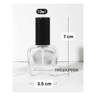 【M&P】ขวดสเปรย์แก้วเปล่า ทรงเหลี่ยมมน ฝาดำ เงิน ทอง ไม้อ่อน 10ml ขวดเสปรย์พกพา