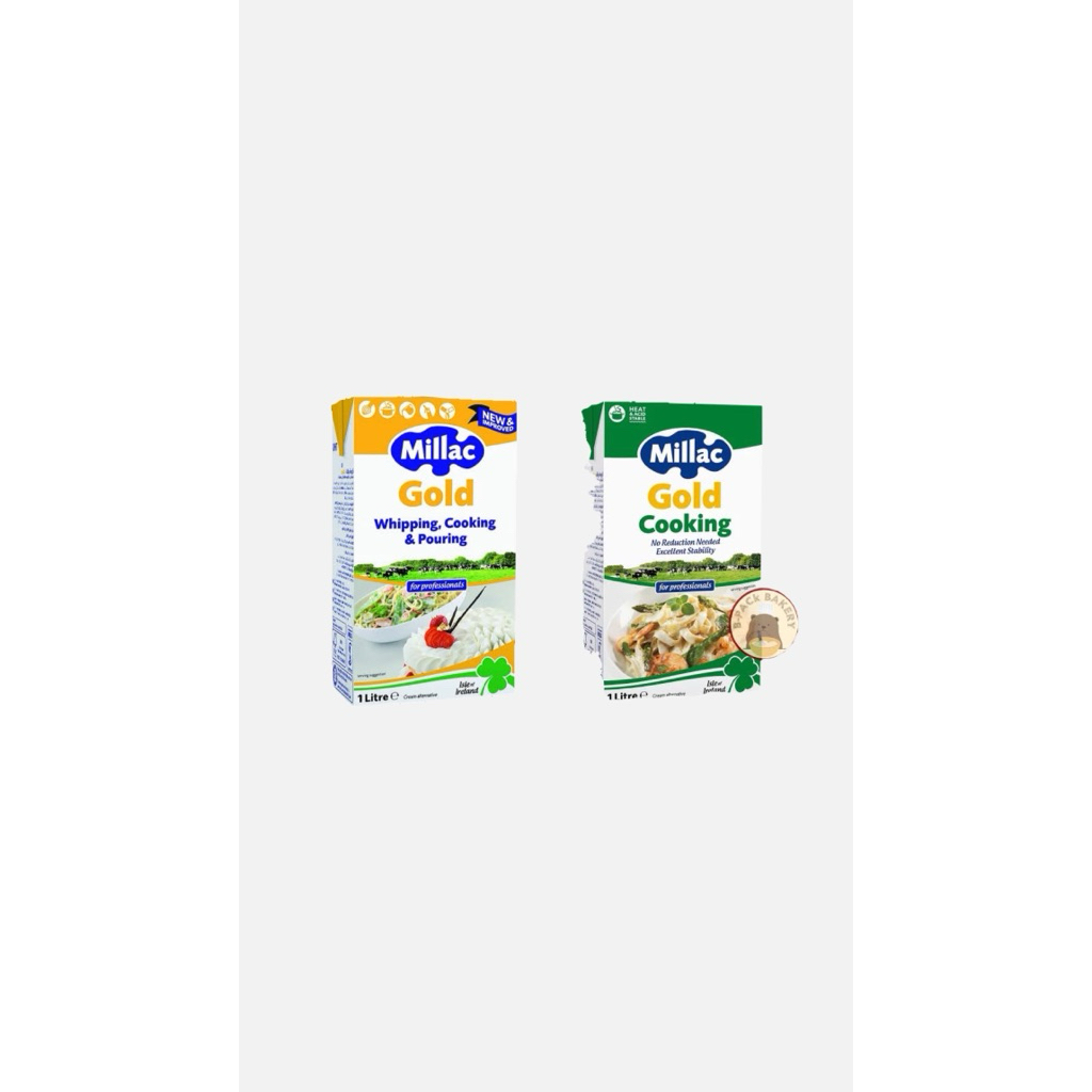 Millac Gold Whipping Cream&Cooking Cream มิลแลคโกลด์และคุกกิ้งครีม 1ลิตร.