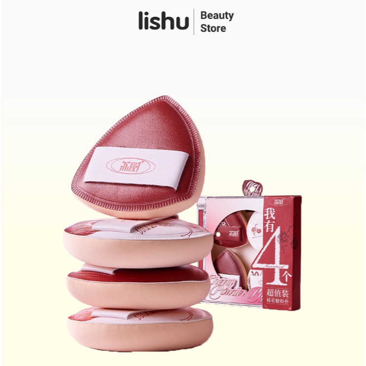 ชุดพัฟแต่งหน้า Lishu Cherry Puff Set ฟองน้ำแต่งหน้ามาร์ชเมลโลว์คุณภาพสูง เครื่องมือความงาม เหมาะสำหรับทุกสภาพผิว รองพื้น