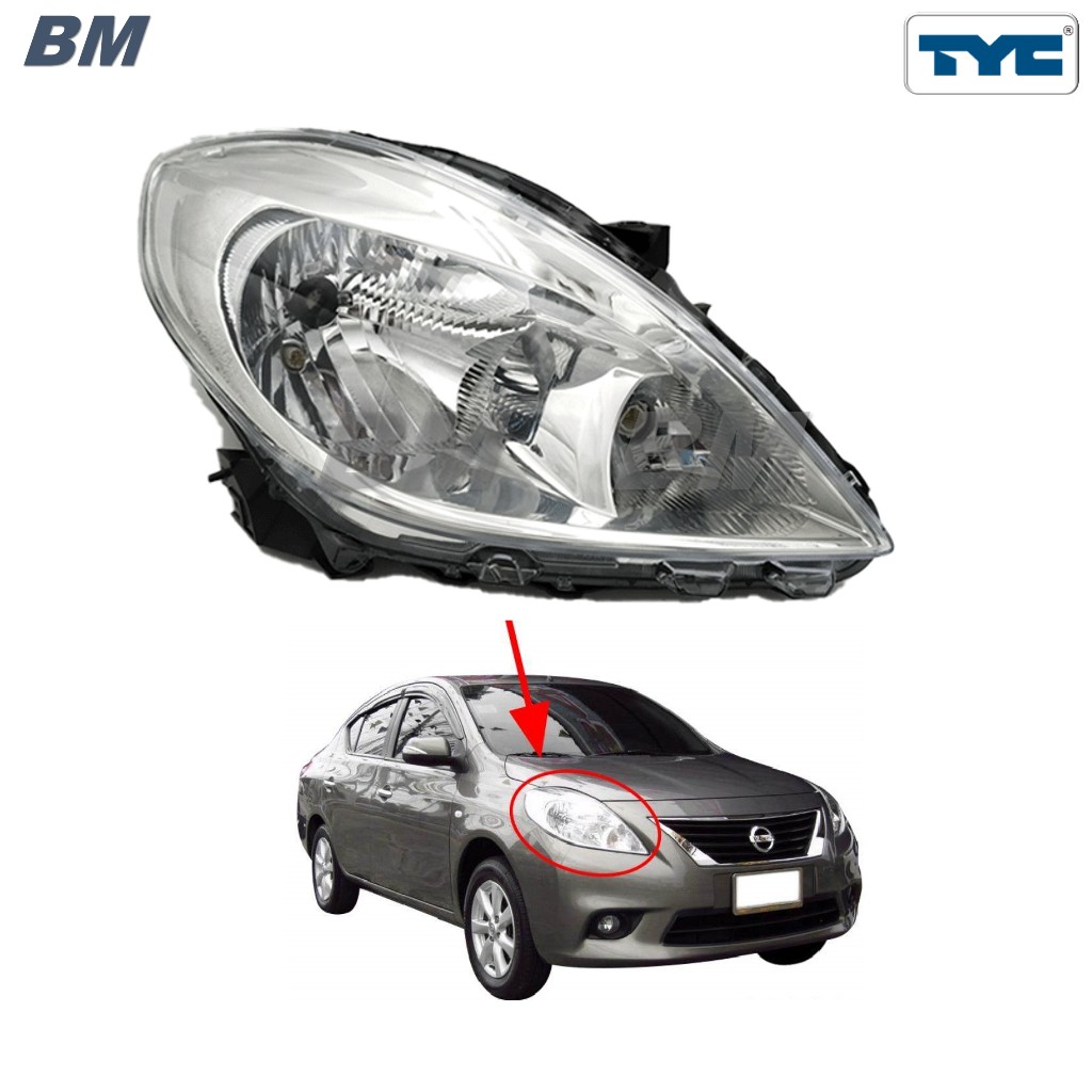 TYC ไฟหน้า NISSAN ALMERA ปี 2011 2012 2013 ไฟหน้า นิสสัน อัลเมร่า ราคานี้ได้ 1คู่ (ซ้าย+ขวา)