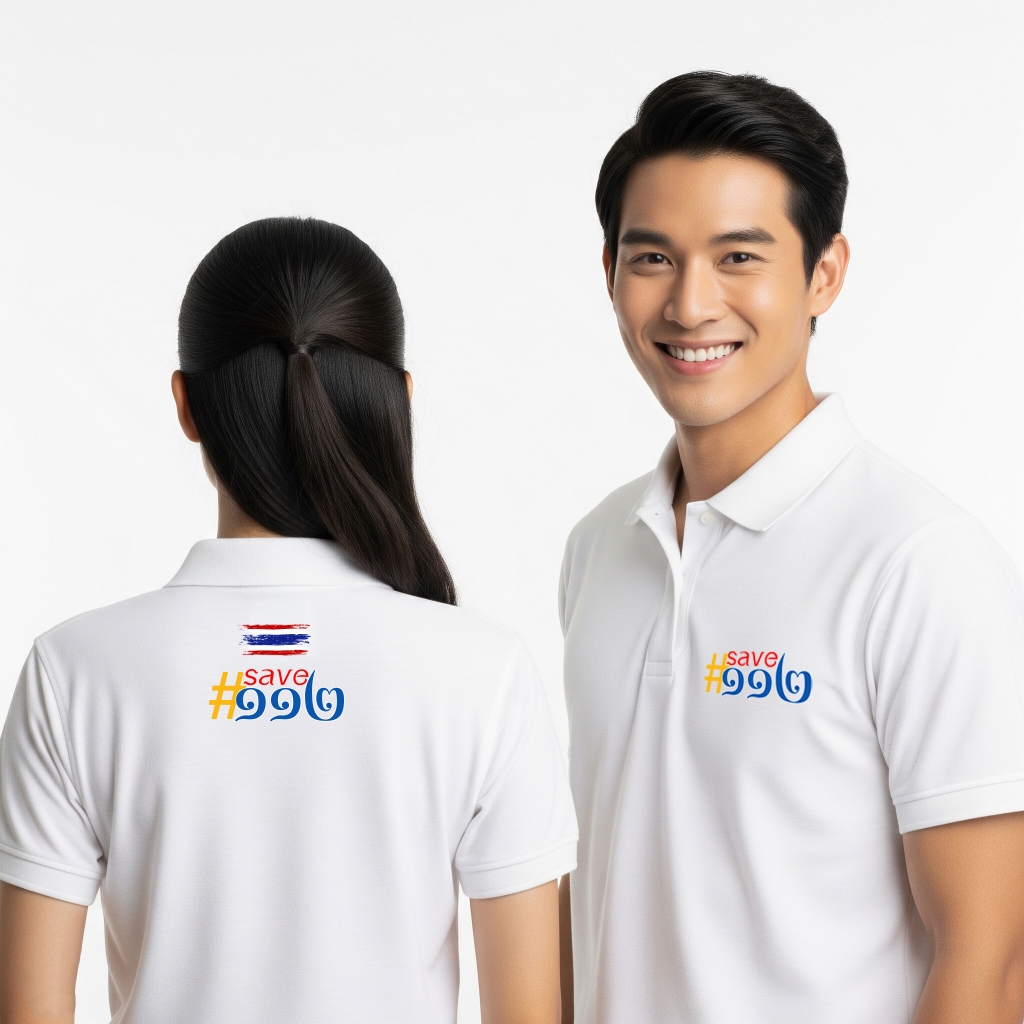 ส่งEMS สกรีนเสื้อ 77DESIGN เสื้อโปโลคอปก  #save112 ผ้า TK ไซส์มาตรฐาน