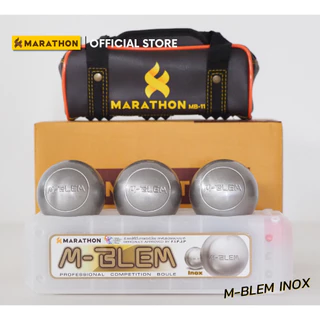 MARATHON เปตอง M-BLEM/ INOX PETANQUE BALL รุ่นเอ็ม-เบลม เปตองสแตนเลสเงิน กระชับติดมือ เปตองพรีเมี่ยม