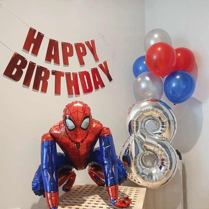 ลูกโป่งซุปเปอร์ฮีโร่ กัปตันอเมริกา สไปเดอร์ แมนแบทแมน ลูกโป่งอวกาศ ลูกโป่งเจ้าหญิง  5ชิ้น/ชุด - รูปที่ 2