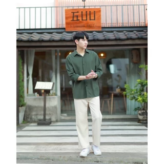 เสื้อเชิ้ตแขนยาว คอปกผู้ชาย SEPTEMBER มีไซต์ M L XL 2XL (16 เฉดสี) Man Clothing