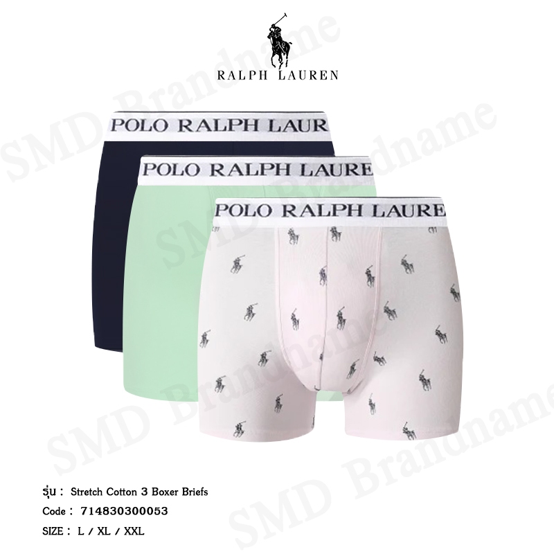 Polo Ralph Lauren กางเกงชั้นในผู้ชาย รุ่น Stretch Cotton 3 Boxer Briefs Code: 714830300053