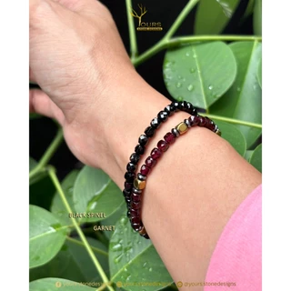 กำไลหิน " นิลสปิเนล นิลดำ " เกรดA แท้ 100% 4mm งานเจียระไนมือ