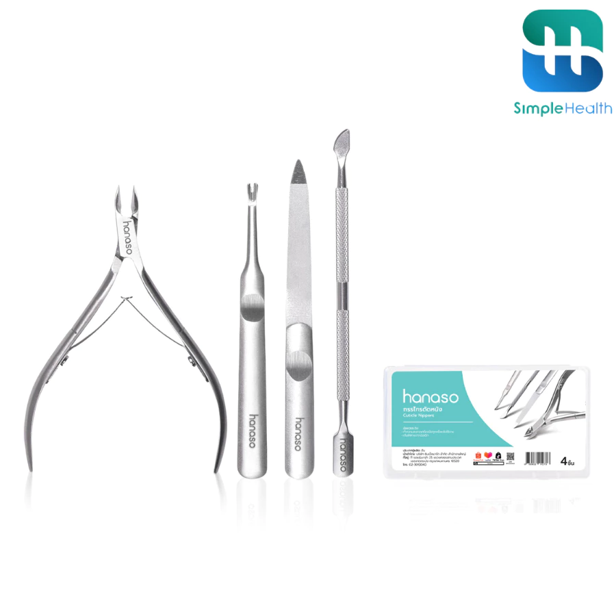 Simple Healthcare กรรไกรตัดหนัง ชุด4ชิ้น 2ชิ้น กรรไกรตัดเล็บ Nail clippers สเตนเลส ตัดคม พอดีมือ ใช้งานง่าย