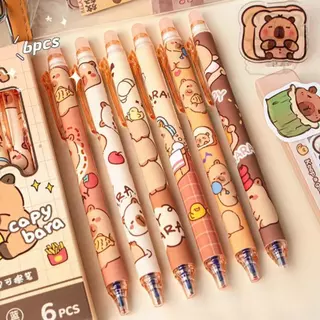 Kapibara Blue Erasable Pen ปากกาเจลกดความร้อนนักเรียน High-value Magic Eraser Press Pen ปากกา ลบได้