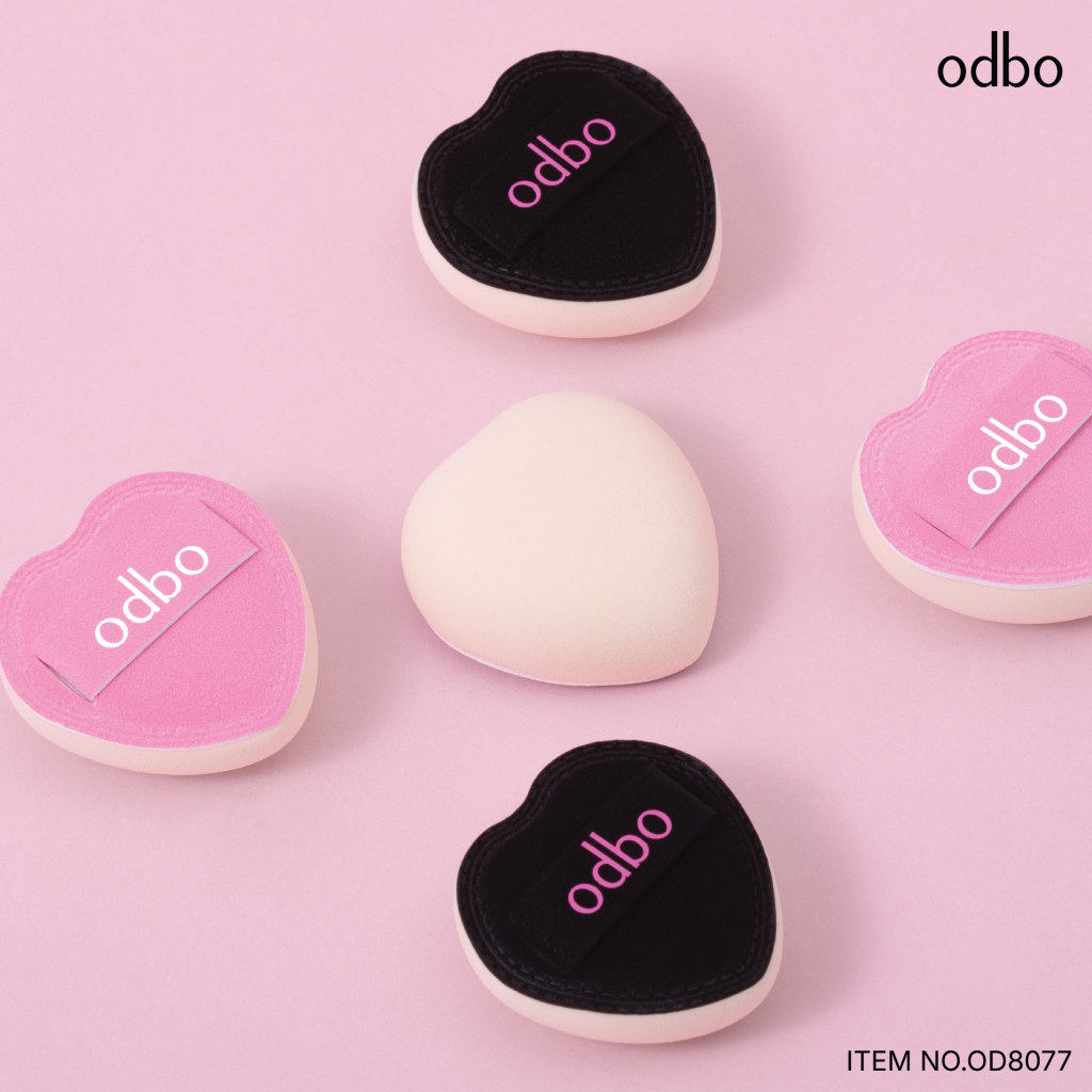 OD8077 Odbo Heart Beat  โอดีบีโอ ฮาร์ทบีท  ฟองน้ำแต่งหน้าทรงรูปหัวใจ