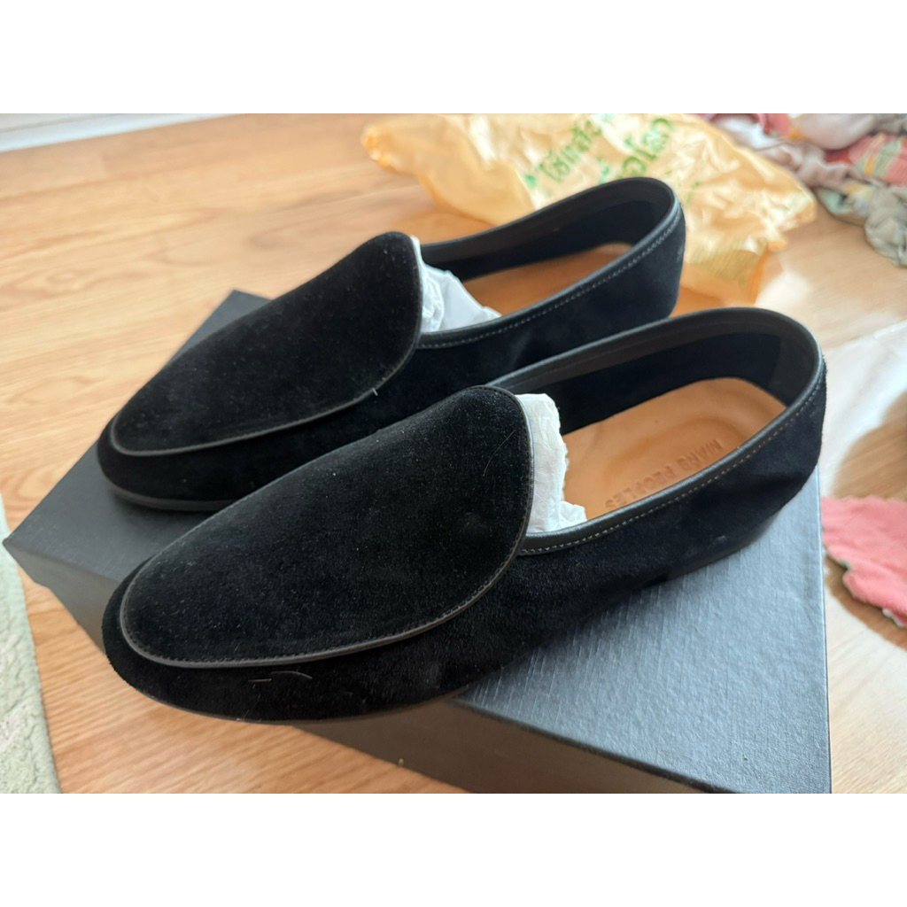 [Used/มือสอง-สภาพดี] Mars People Belgian Loafer หนังกลับสีดำ Size 43