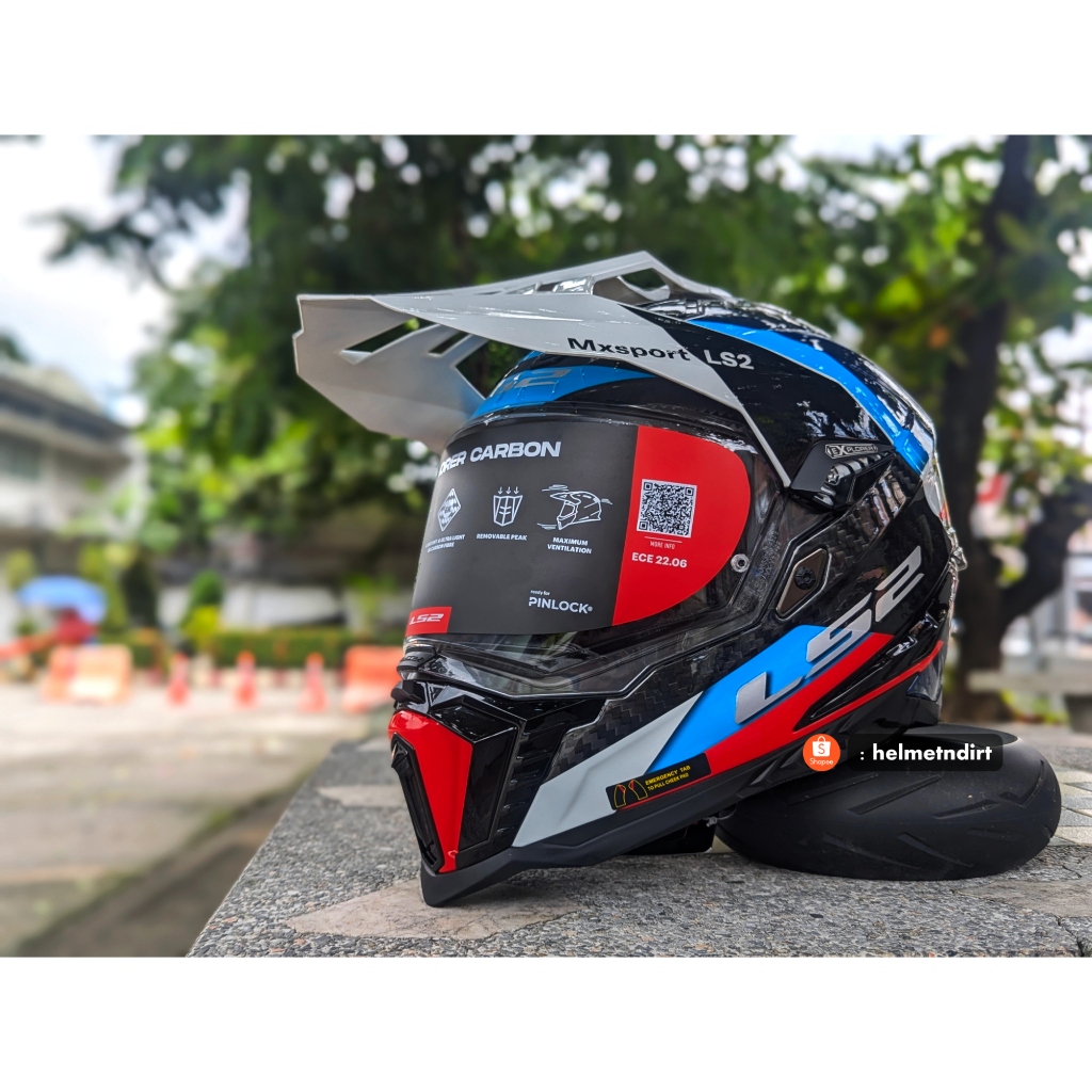หมวกโมตาด LS2 MX701(2025) Carbon ลาย Frontier สีดำ/น้ำเงิน ไซส์ L XL XXL