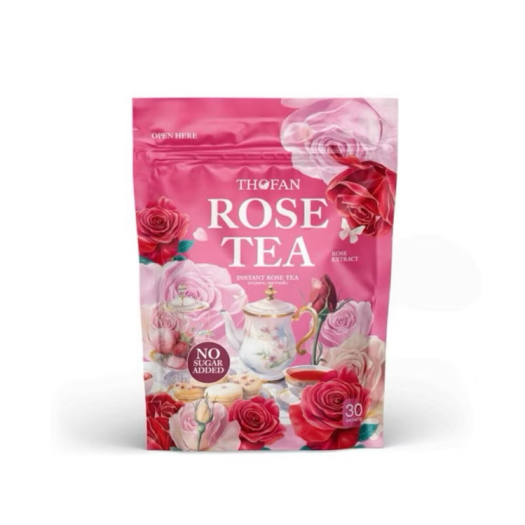 ชากุหลาบ ทอฝัน Thofan Rose Tea 1 ห่อ 30 ซอง