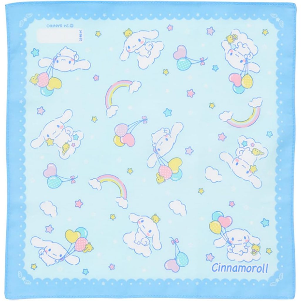 Sanrio Cinnamoroll  Handkerchief ผ้าเช็ดหน้าซานริโอ้แท้ จากญี่ปุ่น   ลายชินาม่อนโรล
