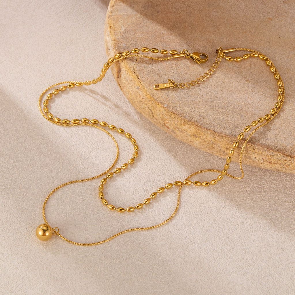 Madame luxury - สร้อยคอ สร้อยคอเกาหลีเกาใจ สร้อยคอแฟชั่น ไม่ลอกไม่ดำ 2เรเยอร์ รหัสสินค้า 05 - รูปที่ 4