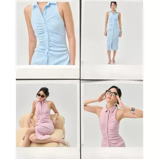 Felt.bkk Lisbon Dress เดรสดีเทลจับจีบ พร้อมส่ง