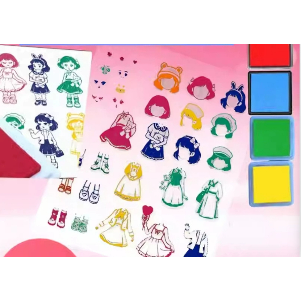 ตราประทับ ตุ๊กตา สำหรับแต่งตัว แยกส่วน อ่านรายละเอียดก่อนสั่งซื้อ (พร้อมส่งจากไทย)