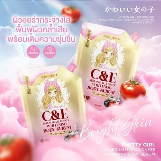 (2ซอง)โลชั่นสูตรใหม่ Pretty Girl C&E Serum พริตตี้เกิล์ล บำรุงผิว ขนาด 300ml