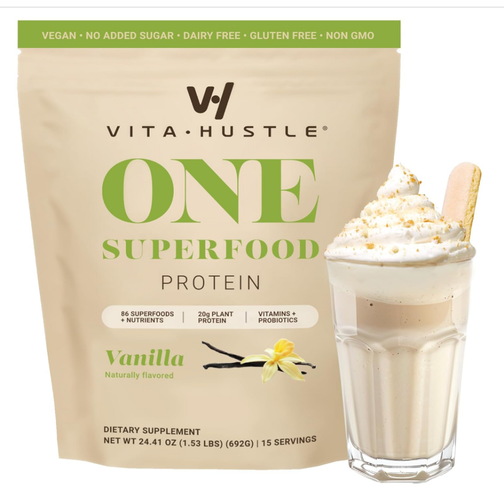 VitaHustle ONE Meal Replacement Shake - Plant Based Protein Powder by Kevin Hart - Vegan, Meal Repla
