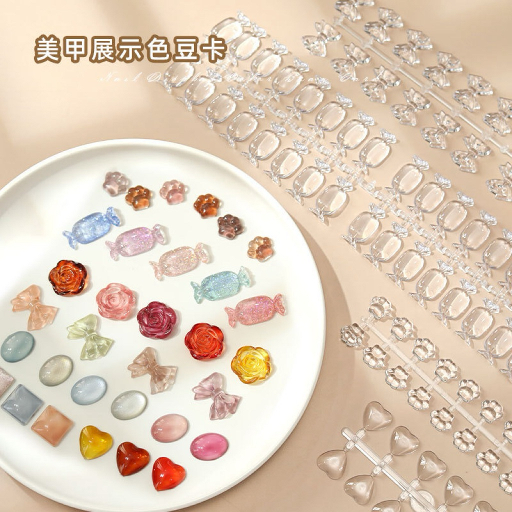 [48ชิ้น] เล็บโชว์ททสีแบบเต็มสีใส ใช้ทาสีโชว์ให้ลูกค้า