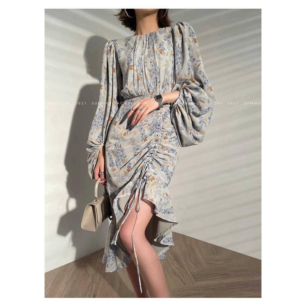 Alisa Sonya เดรสผ้าชีฟองลายดอกไม้