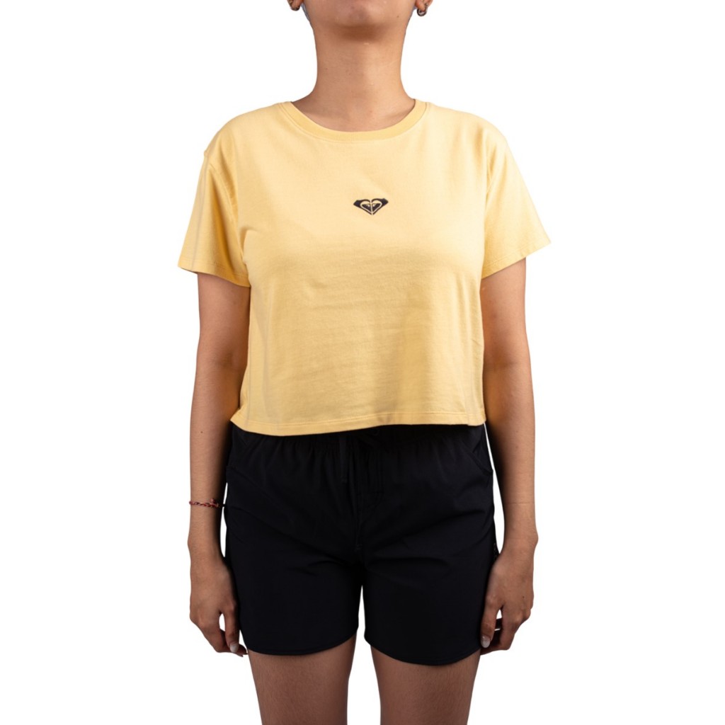 ROXY เสื้อครอปผู้หญิง Womens Sunset Chaser Crop T-Shirt-Yellow 253 URJZT03943-BTE