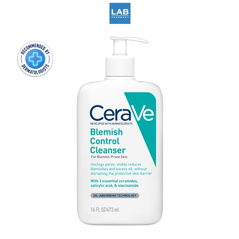 CERAVE Blemish Control Cleanser 473 ml. เซราวี เบลมมิช คอนโทรล คลีนเซอร์ 473 มล. เจลโฟมทำความสะอาดผิ