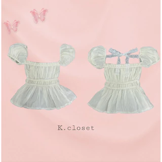 (ผ้าบาง) เสื้อแขนตุ๊กตาลูกไม้ผูกหลัง สาวอวบใส่ได้อกถึง40/รุ่นนี้สามารถผูกปรับได้หลายแบบนะคะ