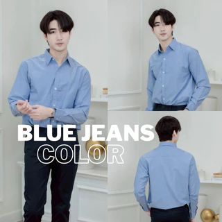 เสื้อเชิ้ตคอปกแขนยาว เสื้อเชิ้ตผู้ชาย(10สี) ผ้าOxford [M-XXXL]