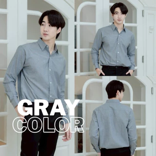 เสื้อเชิ้ตคอปกแขนยาว เสื้อเชิ้ตผู้ชาย(10สี) ผ้าOxford [M-XXXL]
