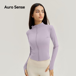 Auro Sense เสื้อรัดรูปแขนยาวออกกำลังกายเสื้อแจ็คเก็ตโยคะกันแ…