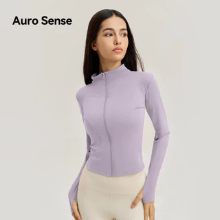 Auro Sense เสื้อรัดรูปแขนยาวออกกำลังกายเสื้อแจ็คเก็ตโยคะกันแดด แขนยาว สำหรับผู้หญิง ระบายอากาศดี ป้องกันรังสียูวี UPF50