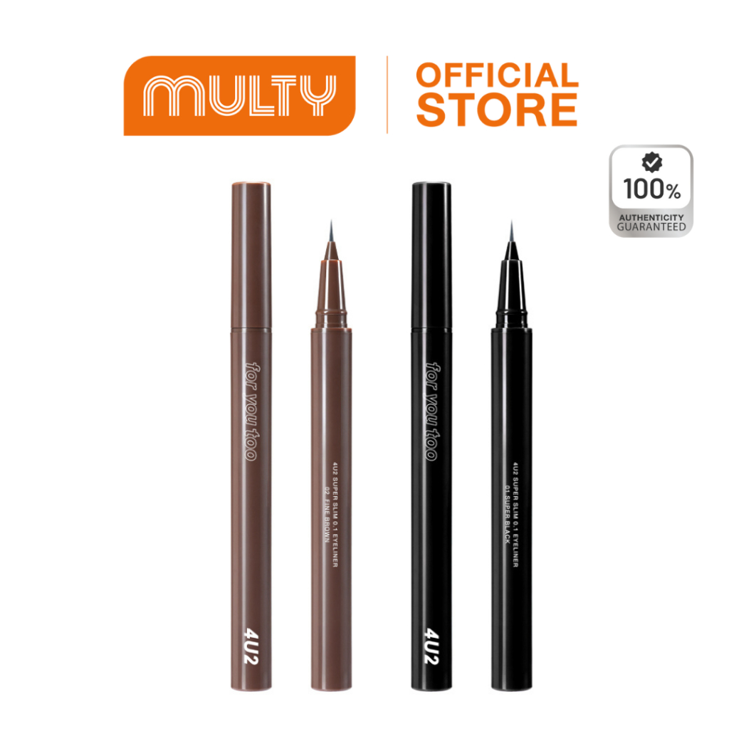 4U2 Super Slim 0.1 Eyeliner 0.5 g. อายไลเนอร์หัวเล็ก กรีดง่าย เหมาะกับมือใหม่