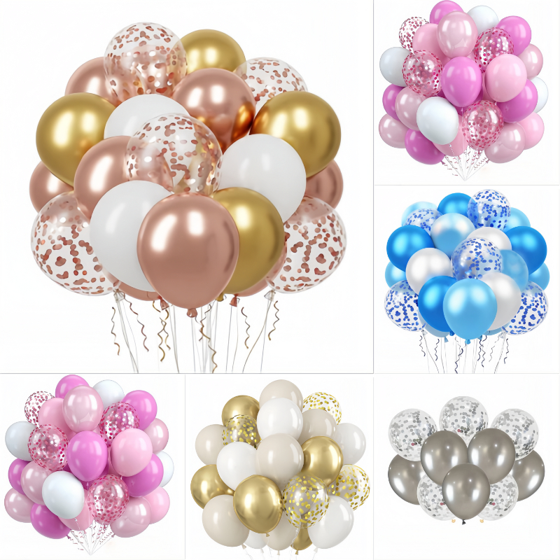 ส่งสินค้าทุกวัน ชุดลูกโป่งยาง 12 นิ้ว พร้อมริบบิ้น สําหรับตกแต่งงานปาร์ตี้วันเกิด งานแต่งงาน