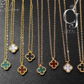 สร้อยคอ ใบโคลเวอร์ (ดอกเล็ก) 9มิล CIVIL JEWELRY (พร้อมส่งในไทย)