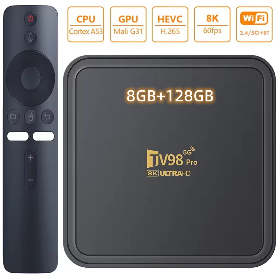 2025 Android TV Box monomax TV98 PRO RAM8G+ROM128GB Wi-Fi 5g Android 14 8K/HD รองรับ Wifi Digital TV