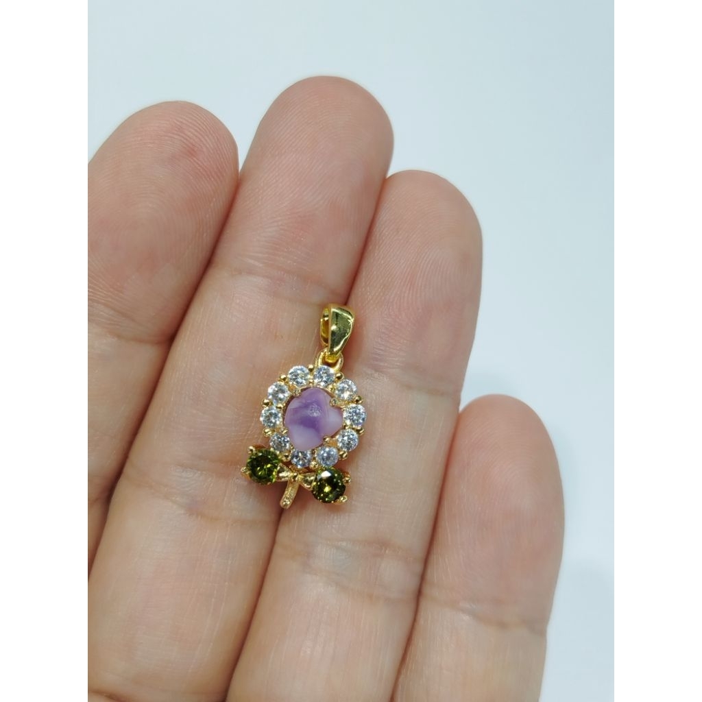 +จี้ห้อยคอ ประดับพลอยsapphire พลอยธรรมชาติ แท้ค่ะ