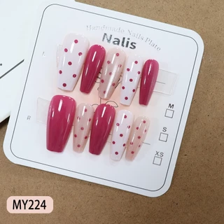(MY001-091)พร้อมส่งไทย เล็บปลอม สไตล์โม เดิรน สีลูกแก้วแคทอายใช้งานง่าย 10 ชิ้น/เซ็ตเล็บปลอม ฟรี กาวสิริโคนติดเ