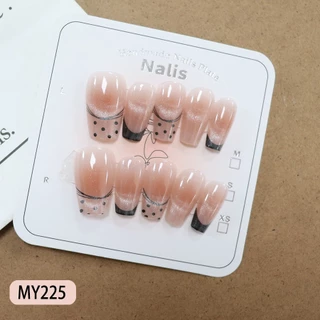(MY001-091)พร้อมส่งไทย เล็บปลอม สไตล์โม เดิรน สีลูกแก้วแคทอายใช้งานง่าย 10 ชิ้น/เซ็ตเล็บปลอม ฟรี กาวสิริโคนติดเ