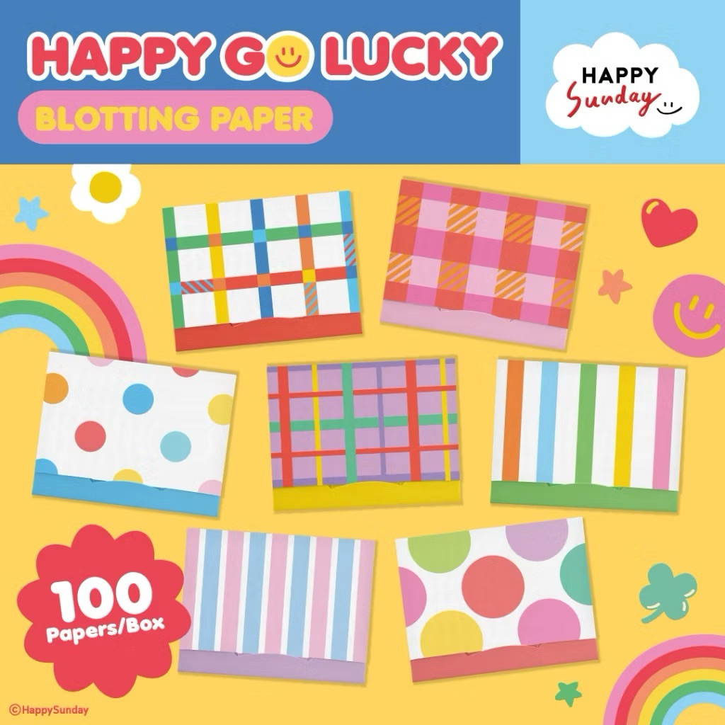HAPPY SUNDAY 🌈 HAPPY GO LUCKY BLOTTING PAPER | กระดาษซับมันสีดีต่อใจ