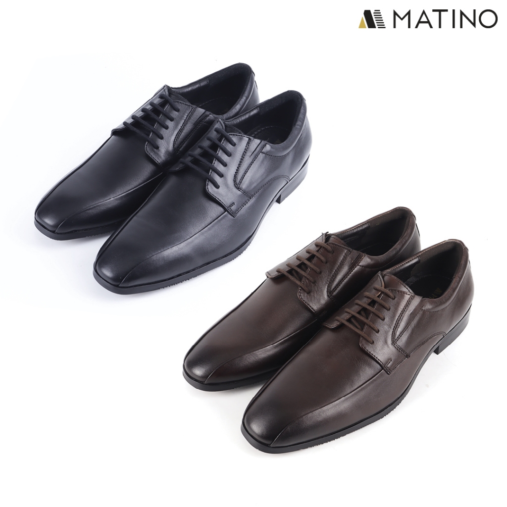MATINO SHOES รองเท้าคัทชูหนังแท้ รุ่น MC/B 3023 - BLACK/BROWN