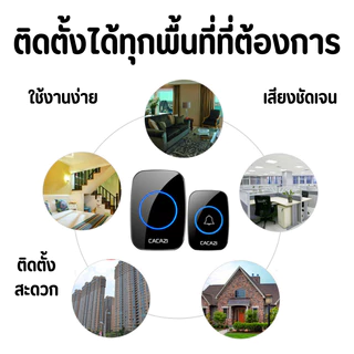 กริ่ง กริ่งประตู กระดิ่งอัตโนมัติ กริงประตูไร้สาย กระดิ่งไร้สาย เสียงดังระยะไกล 300เมตร ออดหน้าบ้าน ออดประตู การใช้งานย