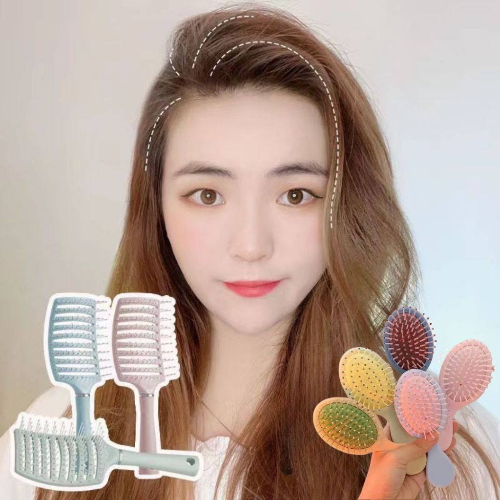 ✨พร้อมส่งด่วน✨ หวีไดร์ผม หวีซี่ห่าง หวีซี่โค้งม้วนลอน พาสเทล 3 สี หวีไม่ดึงผม หวีจัดทรง