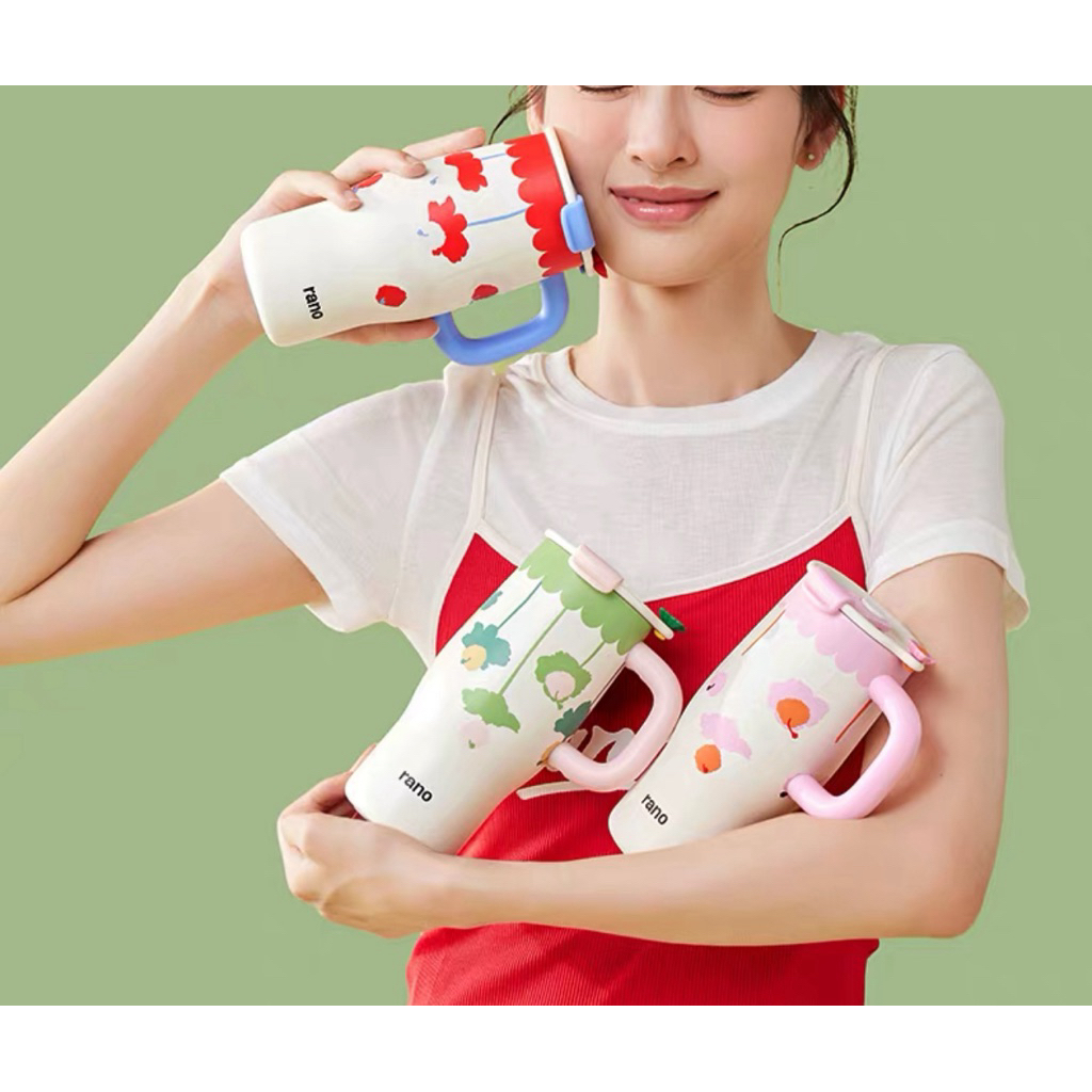 พร้อมส่ง แก้วเคลือบเซรามิก Rano ของแท้จากชอป(ใช้โค้ดเหลือง ลดได้) Rano 480ml แก้วเก็บความเย็น/ร้อน เคลือบเซรามิก