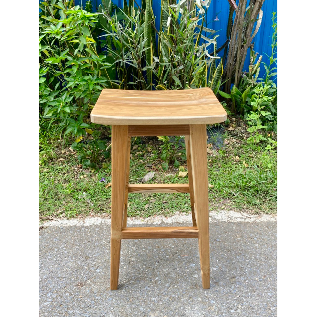 เก้าอี้ Saddle สตูล เก้าอี้บาร์ เก้าอี้ไม้สักแท้ (30x40x70)