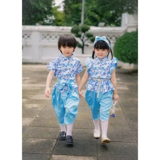 ชุดไทยเด็ก ผู้หญิงผู้ชายรุ่น "ม่านฟ้า" พร้อมส่งสินค้าล็อตใหม่👶