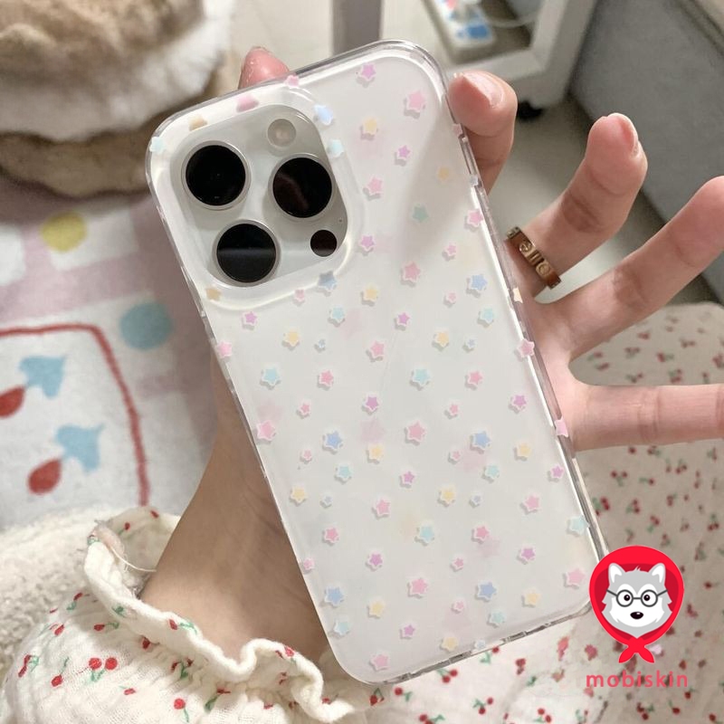 แฟชั่น ดาวสีโดพามีน ปกพลาสติกใส เคสไอโฟน 13 16 XR 15 11 7Plus 12 14 Pro Max 16 14 15 7 8 6s Plus XS Max X