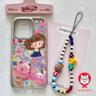 เคสไอโฟน 16 สำหรับ iPhone 13 15 11 12 14 Pro Max XR X XS MAX 15 7 16 8 Plus  กราฟฟิตี้สุดสร้างสรรคสาวน้อยน่ารักหม